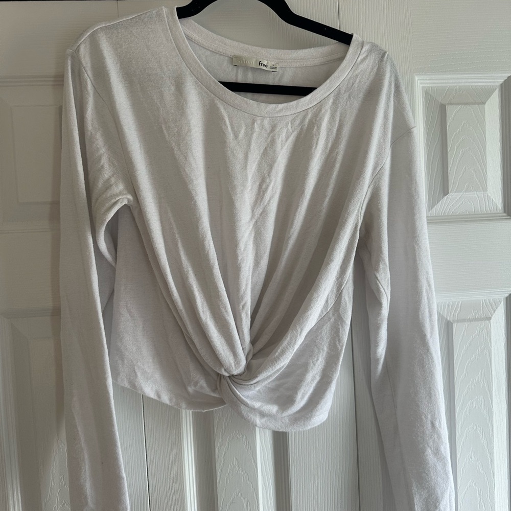 Women's White Long Sleeve Top